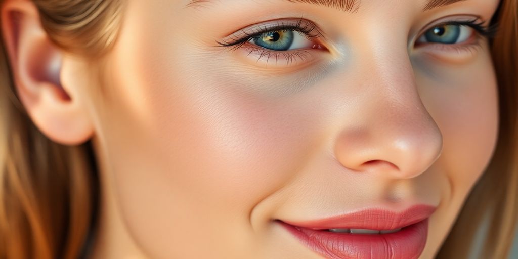 Woman with glowing, healthy skin.