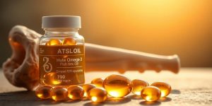 Omega-3 fish oil capsules and healthy bones.